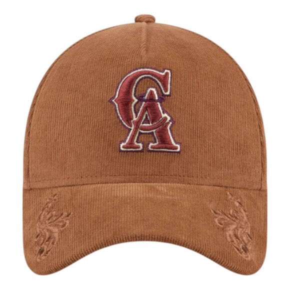New Era Anaheim Angels 9FORTY A-Frame Snapback Hat Ornamental Corduroy - OSFM - Picture 2 of 7